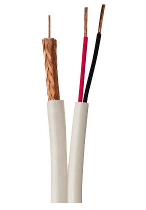 SIAMESE CABLE RG59U 18AWG/2C WHT 1000FT SPOOL
