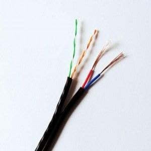 SIAMESE CABLE 2P/CAT5E 16AWG/2C BLK 1000FT CMR-UV