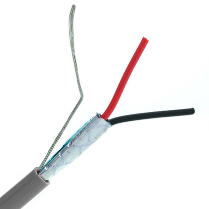CABLE 2C 18AWG STR SHLD 500FT GRY