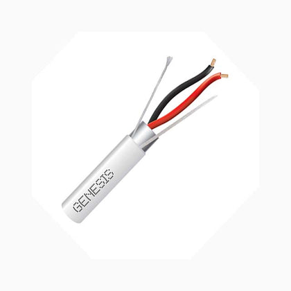 CABLE 2C 16AWG STR SHLD 1000FT CL2 PLENUM WHT