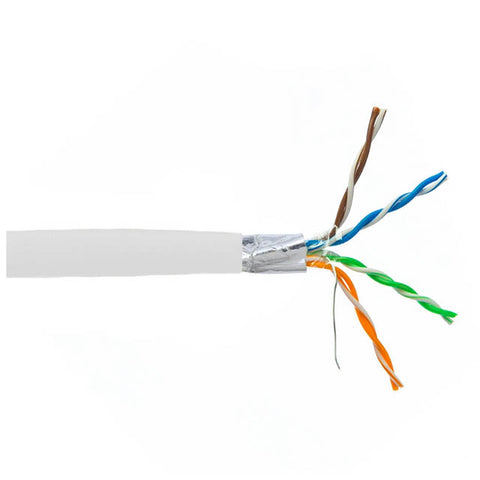 CABLE CAT6 FT4 SOL WHT SHLD 1000FT STP 4P/23AWG 550MHZ