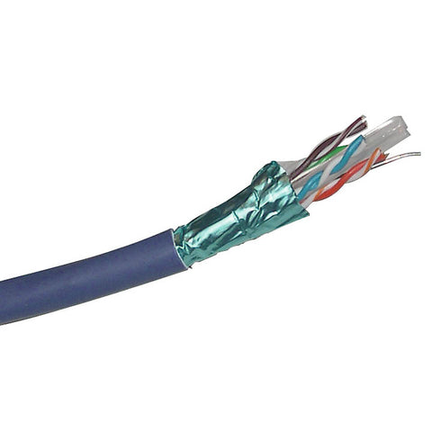 CABLE CAT6 FT6 SOL SHLD BLU 1000FT STP 4P/23AWG 550MHZ