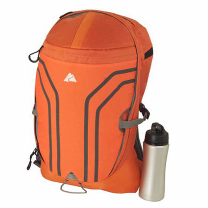TRAVEL BACKPACK 12X9X19.25IN 24L ORANGE W/WATER BOTTLE
