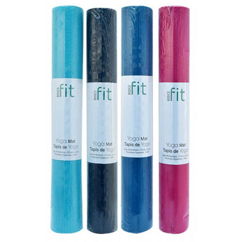 YOGA MAT 68X24IN 3MM THICK ASSORTED COLORS